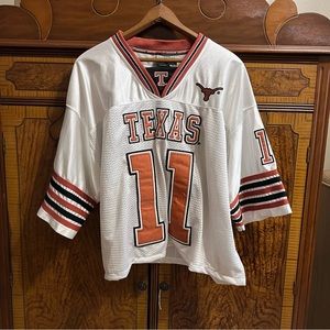 vintage cropped oversized texas longhorns football jersey